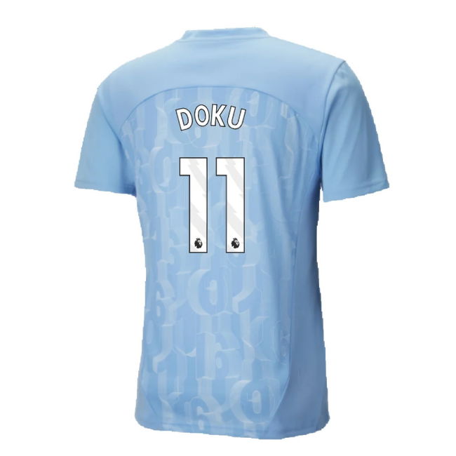 2024-2025 Man City Prematch SS Shirt (Light Blue) (Doku 11)