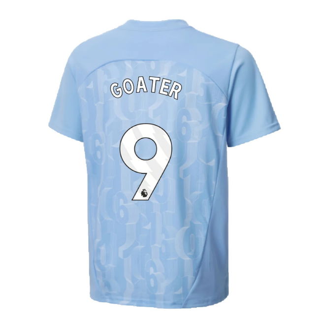 2024-2025 Man City Prematch SS Shirt (Light Blue) - Kids (Goater 9)