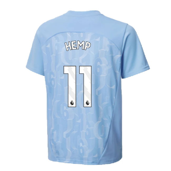 2024-2025 Man City Prematch SS Shirt (Light Blue) - Kids (Hemp 11)