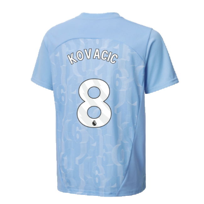 2024-2025 Man City Prematch SS Shirt (Light Blue) - Kids (Kovacic 8)