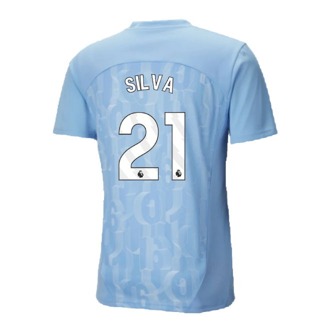 2024-2025 Man City Prematch SS Shirt (Light Blue) (Silva 21)