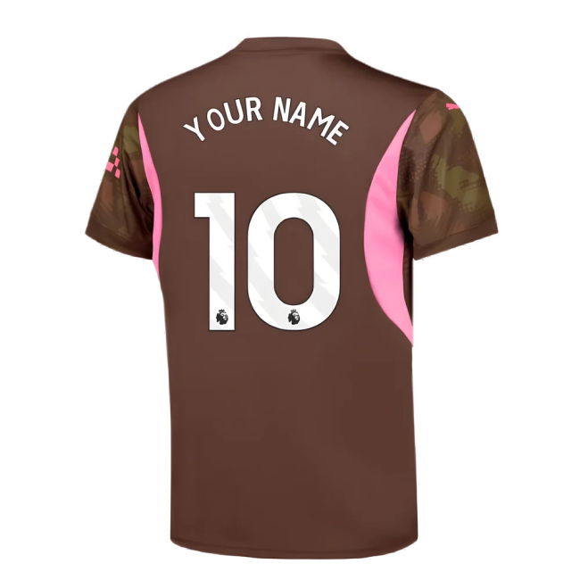2024-2025 Man City Third Goalkeeper Shirt (Espresso Brown) - Kids (Your Name)