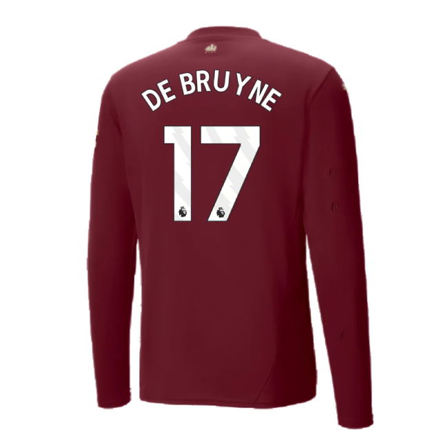 2024-2025 Man City Third Long Sleeve Shirt (De Bruyne 17)