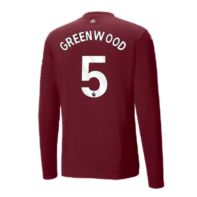 2024-2025 Man City Third Long Sleeve Shirt (Greenwood 5)