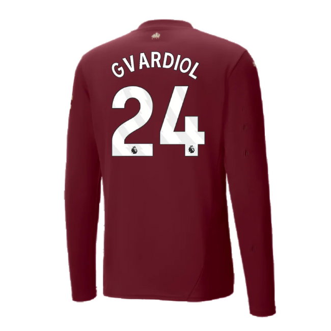 2024-2025 Man City Third Long Sleeve Shirt (Gvardiol 24)