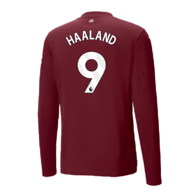 2024-2025 Man City Third Long Sleeve Shirt (Haaland 9)