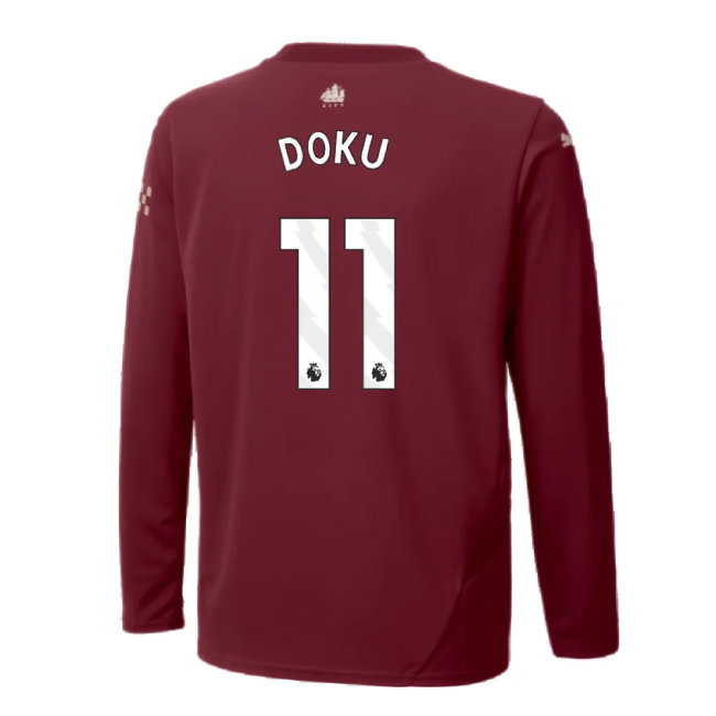 2024-2025 Man City Third Long Sleeve Shirt (Kids) (Doku 11)