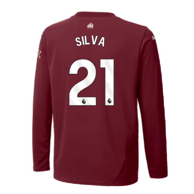 2024-2025 Man City Third Long Sleeve Shirt (Kids) (Silva 21)