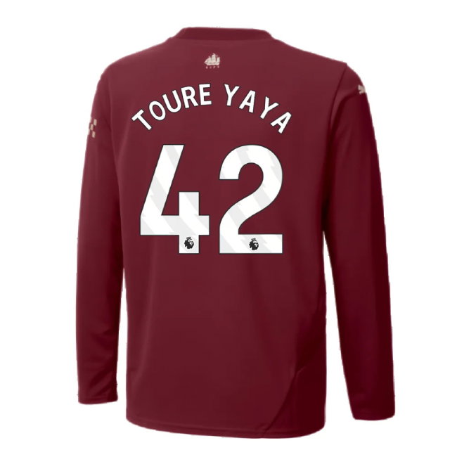 2024-2025 Man City Third Long Sleeve Shirt (Kids) (Toure Yaya 42)