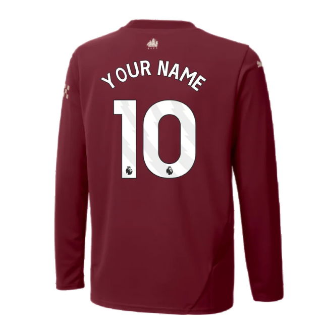 2024-2025 Man City Third Long Sleeve Shirt (Kids) (Your Name)