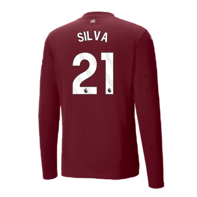 2024-2025 Man City Third Long Sleeve Shirt (Silva 21)