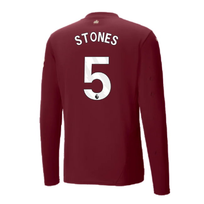 2024-2025 Man City Third Long Sleeve Shirt (Stones 5)