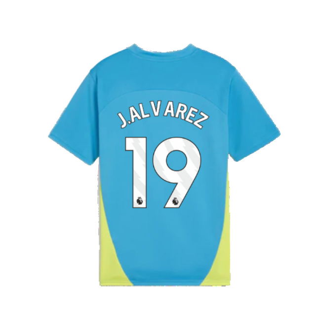 2024-2025 Man City Training Shirt (Magic Blue) - Kids (J.Alvarez 19)