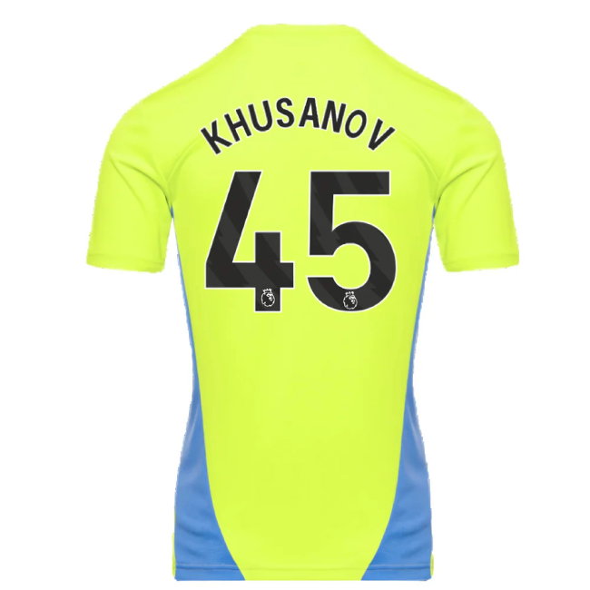 2024-2025 Man City Training Shirt (Yellow Glow) (Khusanov 45)