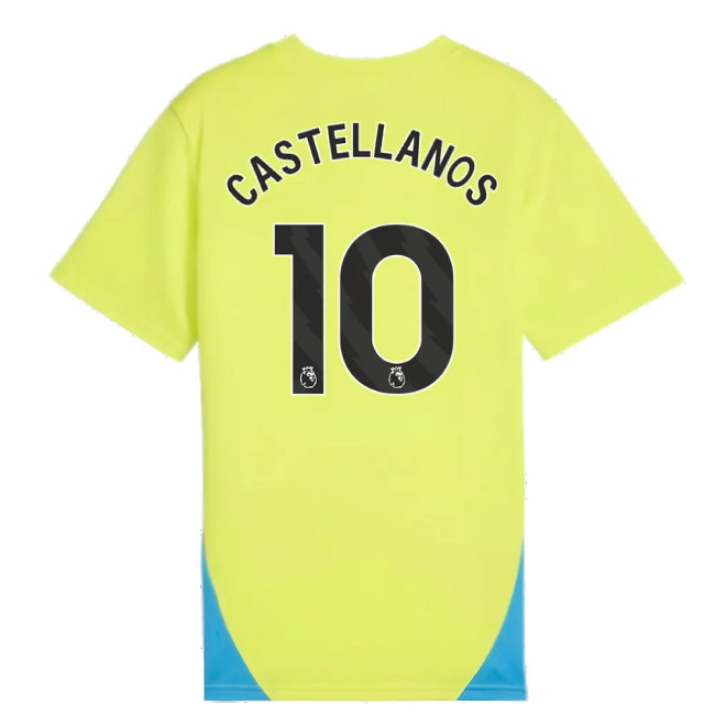 2024-2025 Man City Training Shirt (Yellow Glow) - Kids (Castellanos 10)