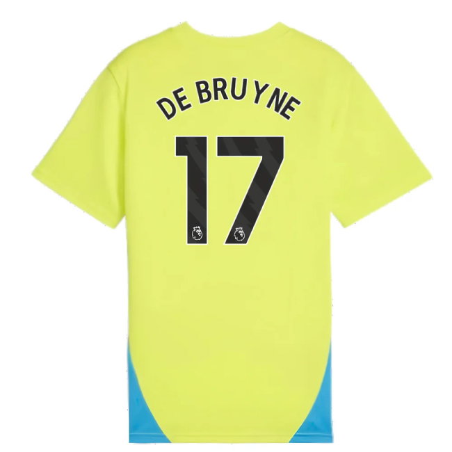 2024-2025 Man City Training Shirt (Yellow Glow) - Kids (De Bruyne 17)