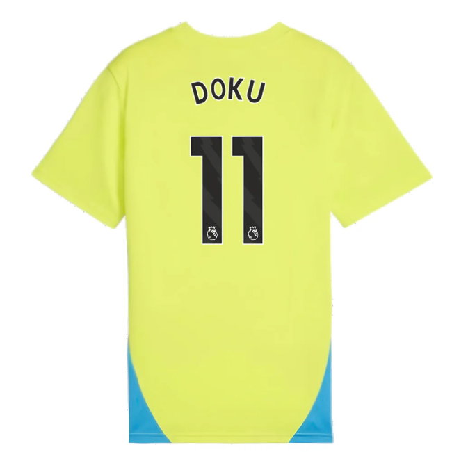 2024-2025 Man City Training Shirt (Yellow Glow) - Kids (Doku 11)