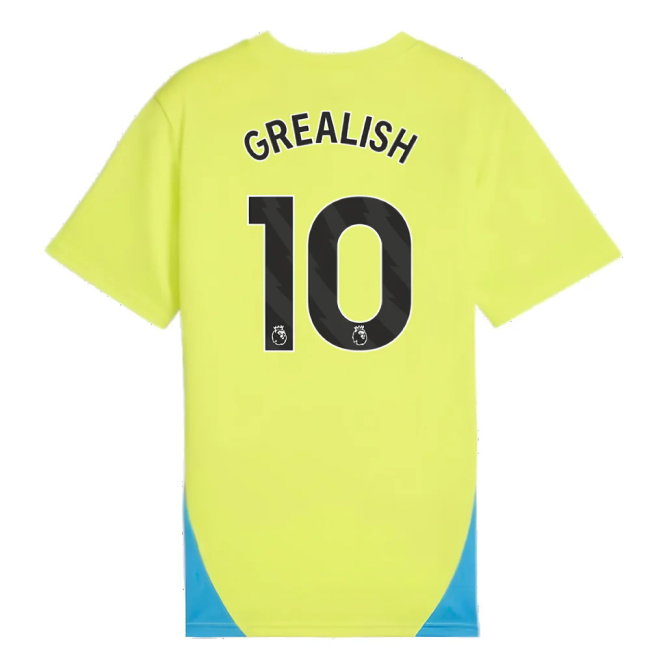 2024-2025 Man City Training Shirt (Yellow Glow) - Kids (Grealish 10)