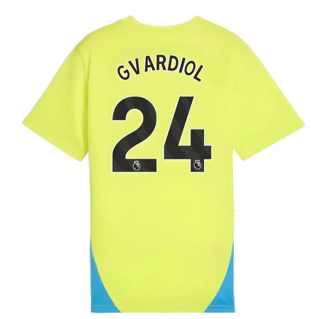 2024-2025 Man City Training Shirt (Yellow Glow) - Kids (Gvardiol 24)