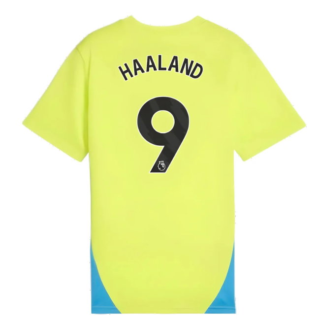 2024-2025 Man City Training Shirt (Yellow Glow) - Kids (Haaland 9)