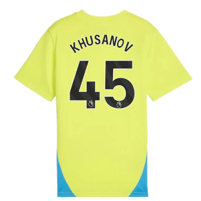 2024-2025 Man City Training Shirt (Yellow Glow) - Kids (Khusanov 45)
