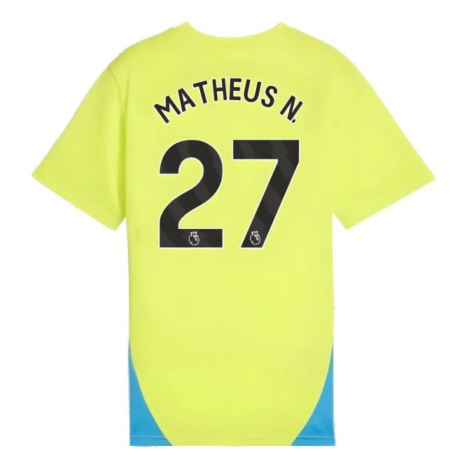 2024-2025 Man City Training Shirt (Yellow Glow) - Kids (Matheus N. 27)