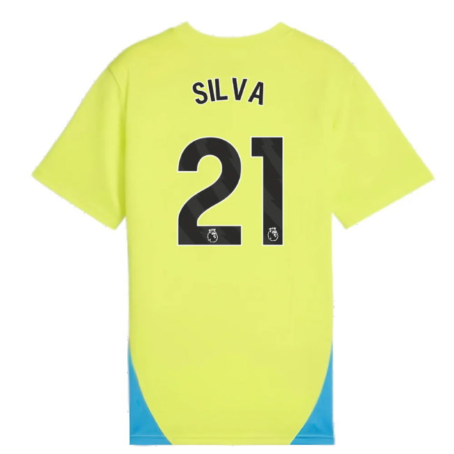 2024-2025 Man City Training Shirt (Yellow Glow) - Kids (Silva 21)