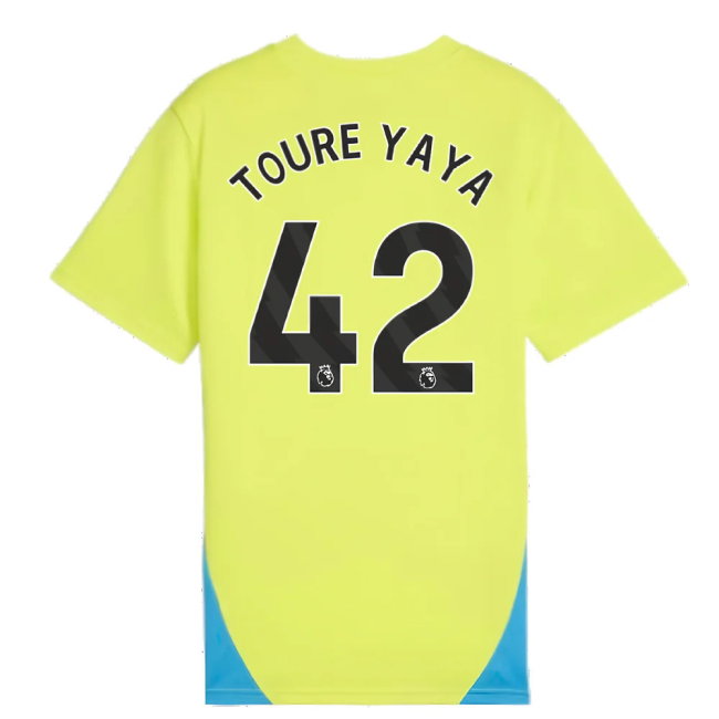 2024-2025 Man City Training Shirt (Yellow Glow) - Kids (Toure Yaya 42)