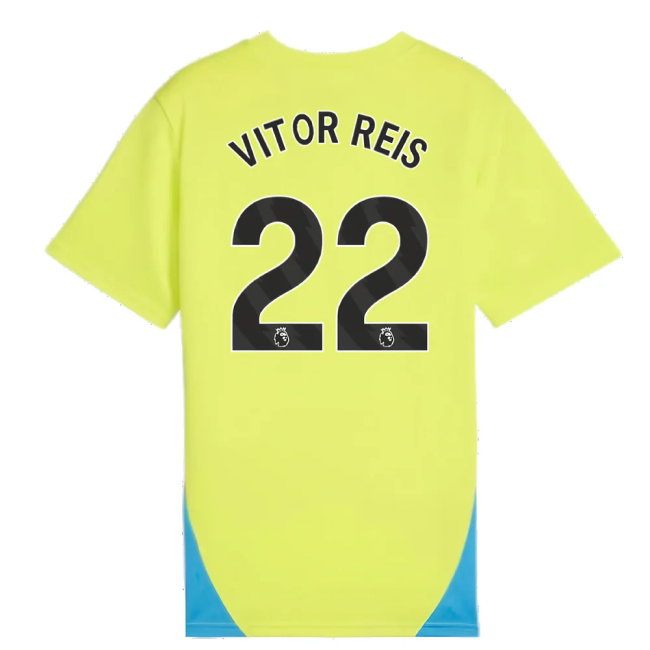 2024-2025 Man City Training Shirt (Yellow Glow) - Kids (Vitor Reis 22)