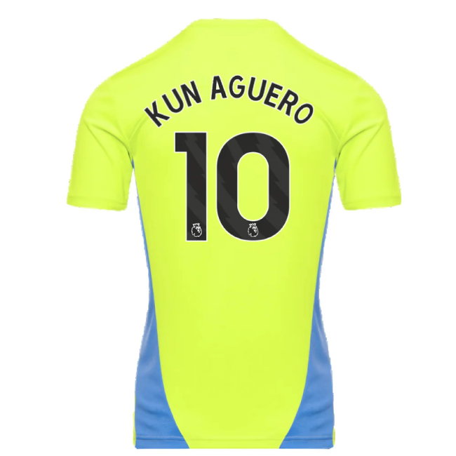 2024-2025 Man City Training Shirt (Yellow Glow) (Kun Aguero 10)