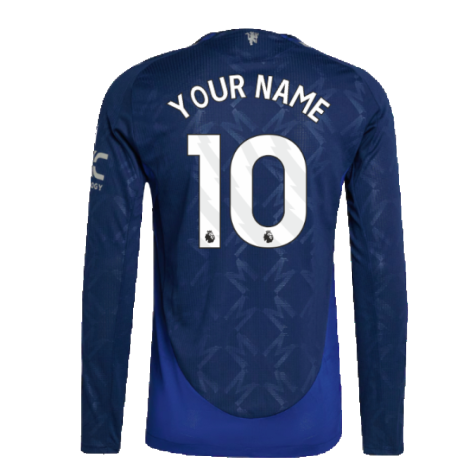 2024-2025 Man Utd Authentic Long Sleeve Away Shirt (Your Name)