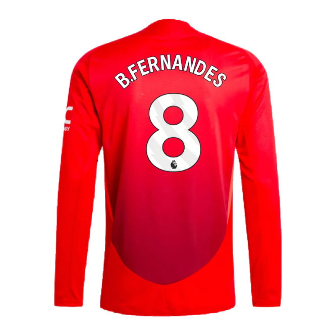 2024-2025 Man Utd Authentic Long Sleeve Home Shirt (B.Fernandes 8)
