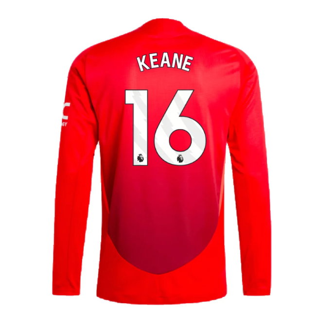 2024-2025 Man Utd Authentic Long Sleeve Home Shirt (Keane 16)