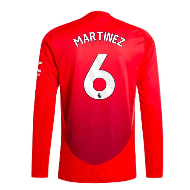 2024-2025 Man Utd Authentic Long Sleeve Home Shirt (Martinez 6)