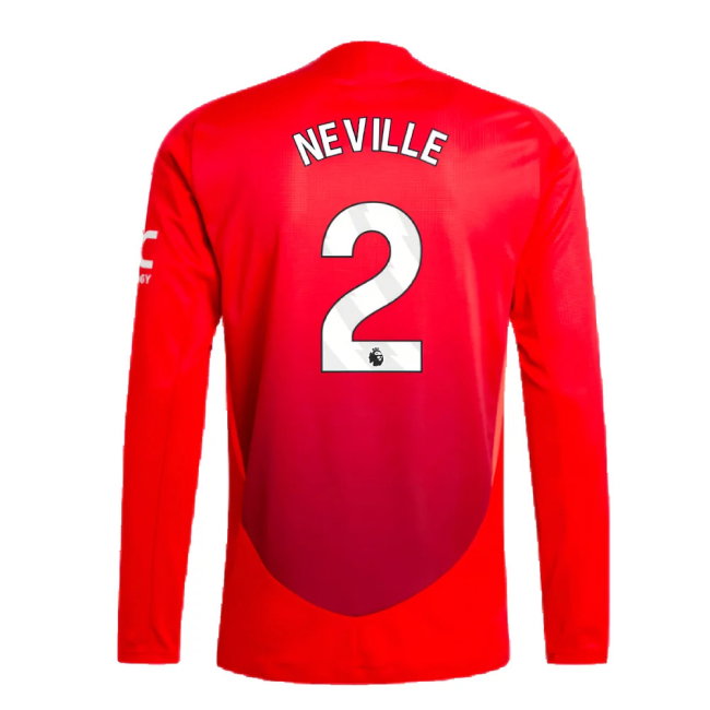 2024-2025 Man Utd Authentic Long Sleeve Home Shirt (Neville 2)