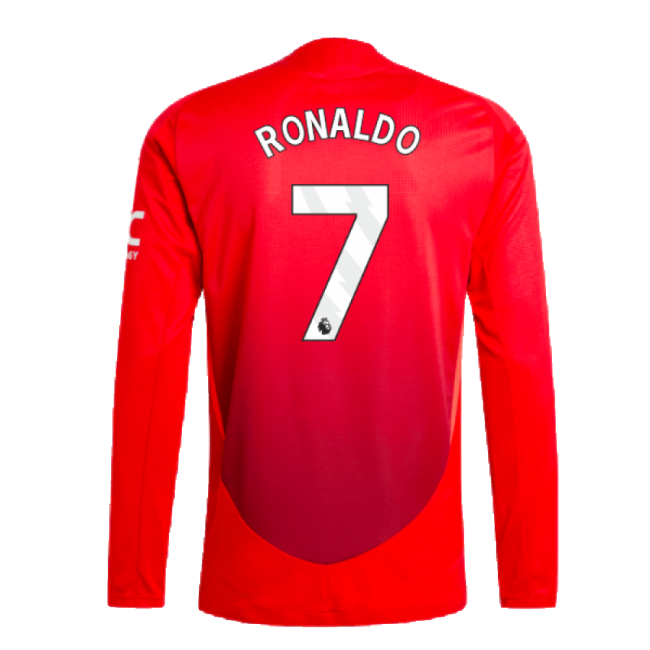 2024-2025 Man Utd Authentic Long Sleeve Home Shirt (Ronaldo 7)