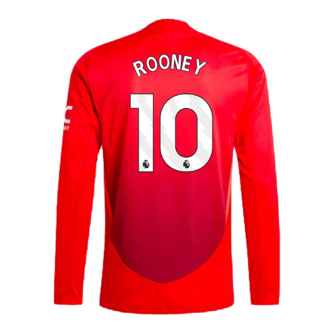 2024-2025 Man Utd Authentic Long Sleeve Home Shirt (Rooney 10)
