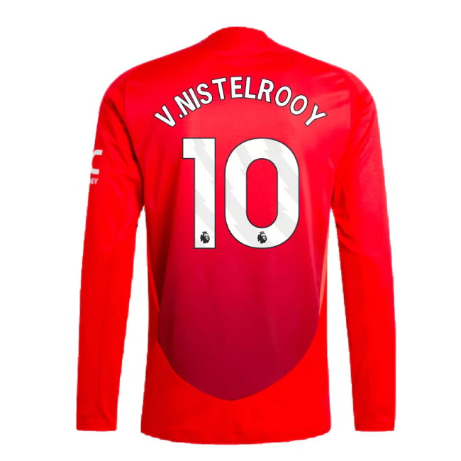 2024-2025 Man Utd Authentic Long Sleeve Home Shirt (V.Nistelrooy 10)