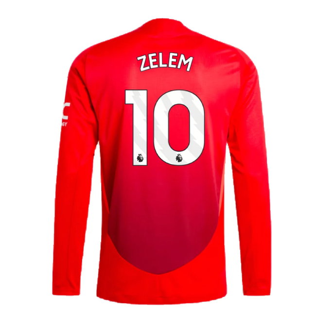 2024-2025 Man Utd Authentic Long Sleeve Home Shirt (Zelem 10)