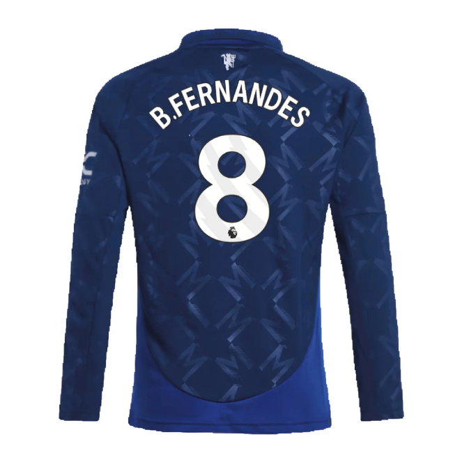 2024-2025 Man Utd Long Sleeve Away Shirt (Kids) (B.Fernandes 8)