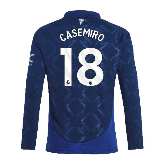 2024-2025 Man Utd Long Sleeve Away Shirt (Kids) (Casemiro 18)