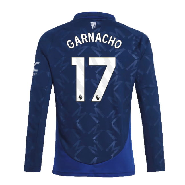 2024-2025 Man Utd Long Sleeve Away Shirt (Kids) (Garnacho 17)
