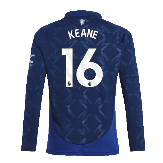 2024-2025 Man Utd Long Sleeve Away Shirt (Kids) (Keane 16)