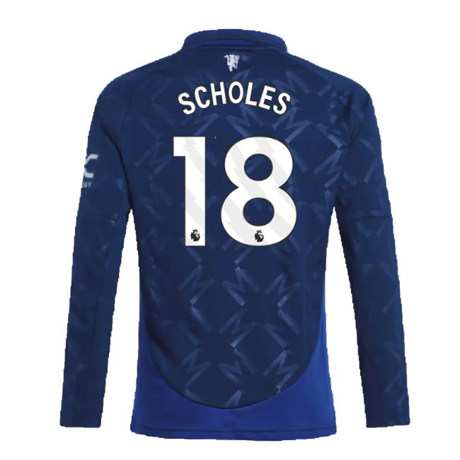 2024-2025 Man Utd Long Sleeve Away Shirt (Kids) (Scholes 18)