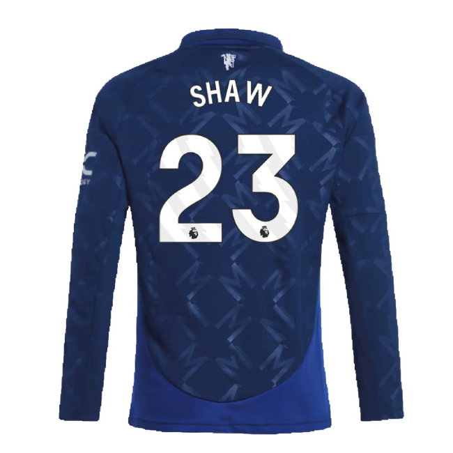 2024-2025 Man Utd Long Sleeve Away Shirt (Kids) (Shaw 23)