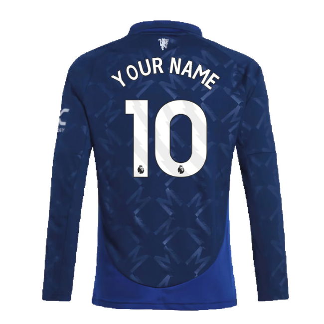 2024-2025 Man Utd Long Sleeve Away Shirt (Kids) (Your Name)
