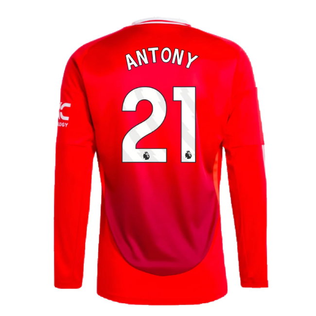 2024-2025 Man Utd Long Sleeve Home Shirt (Antony 21)
