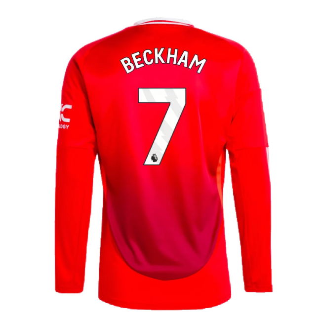 2024-2025 Man Utd Long Sleeve Home Shirt (Beckham 7)