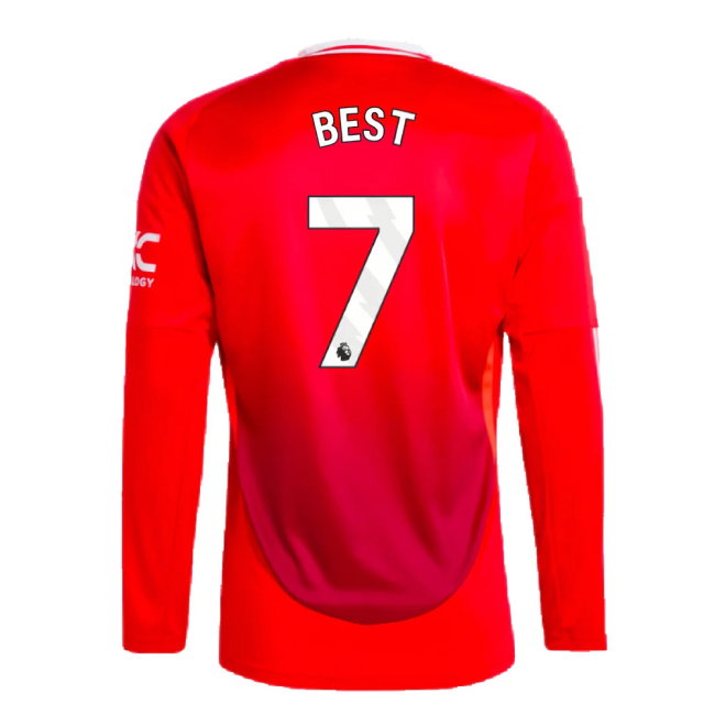 2024-2025 Man Utd Long Sleeve Home Shirt (Best 7)
