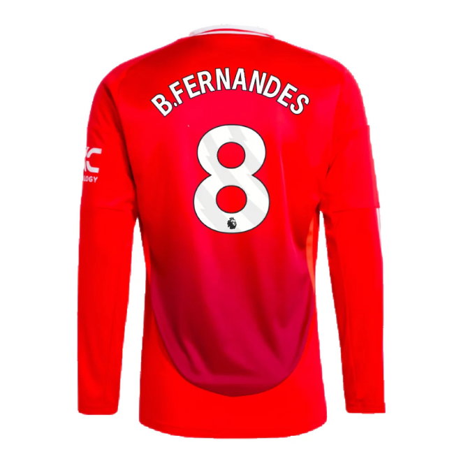 2024-2025 Man Utd Long Sleeve Home Shirt (B.Fernandes 8)